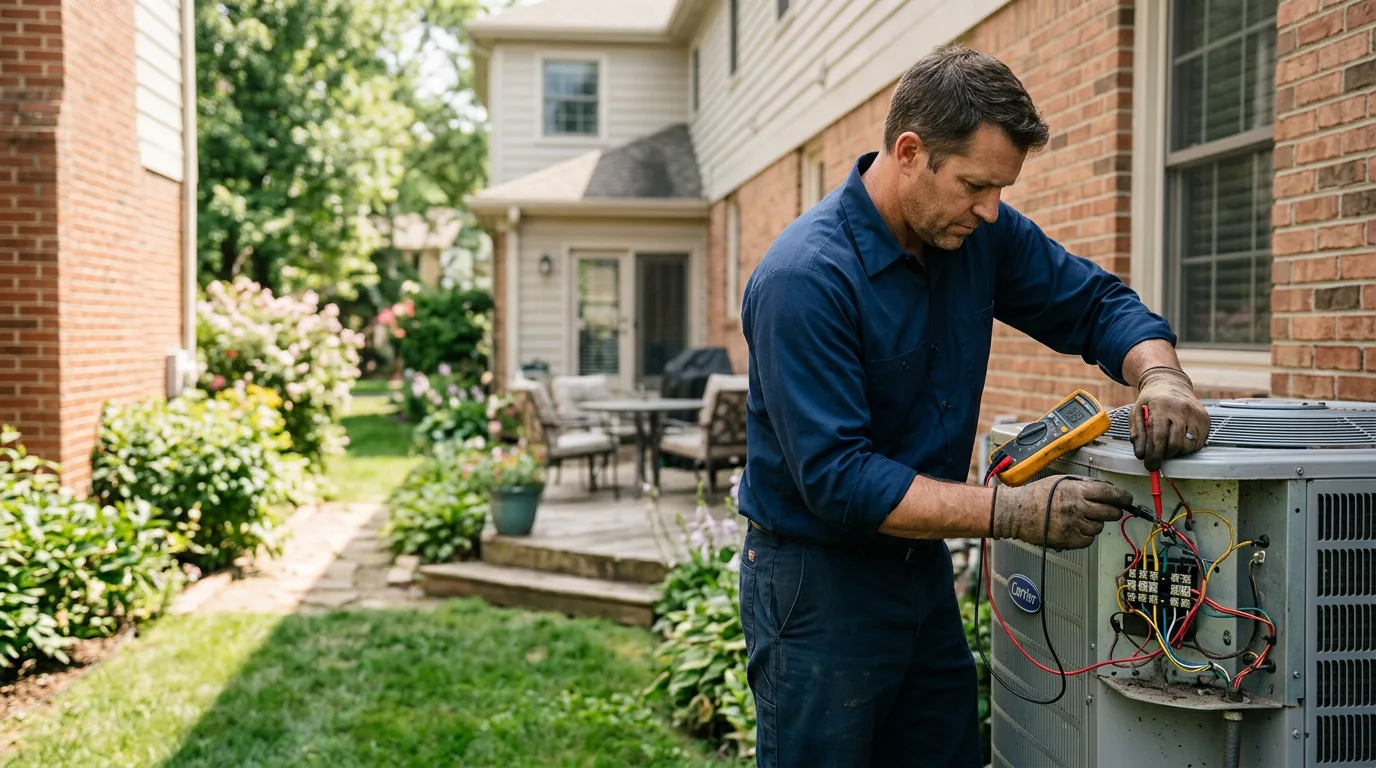 HVAC technician working near Orangeville, UT